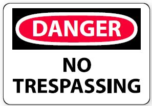 Danger - No Trespassing 20" x 28" Aluminum